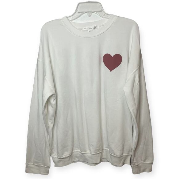 Altar’d State Self Love Club White Heart Sweatshirt Oversized Cozy Top Sz Medium - Picture 3 of 9